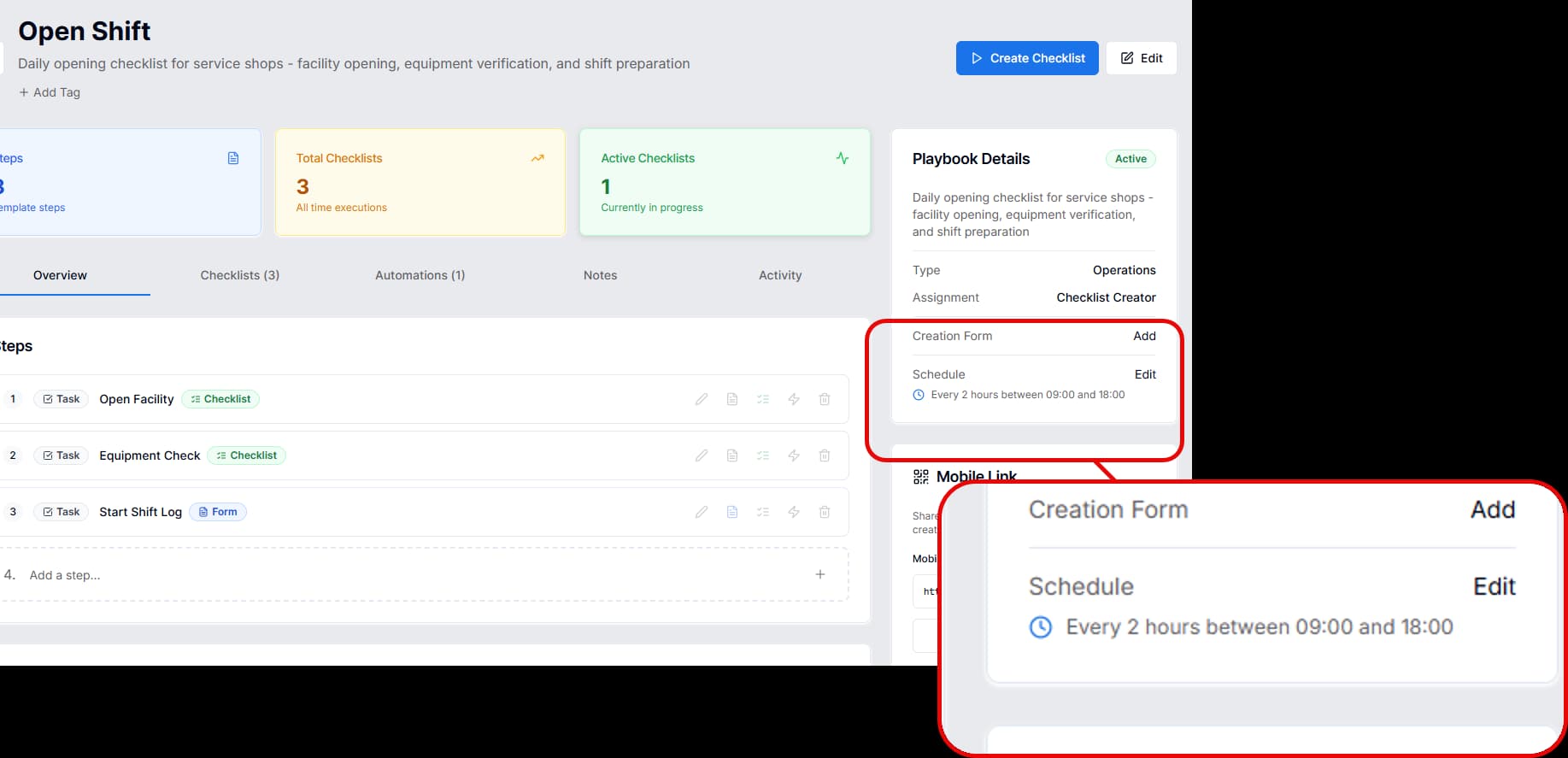 Scheduler attached to playbook with auto-assignment