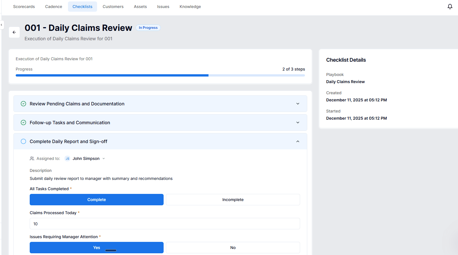 Claims Management Workflow