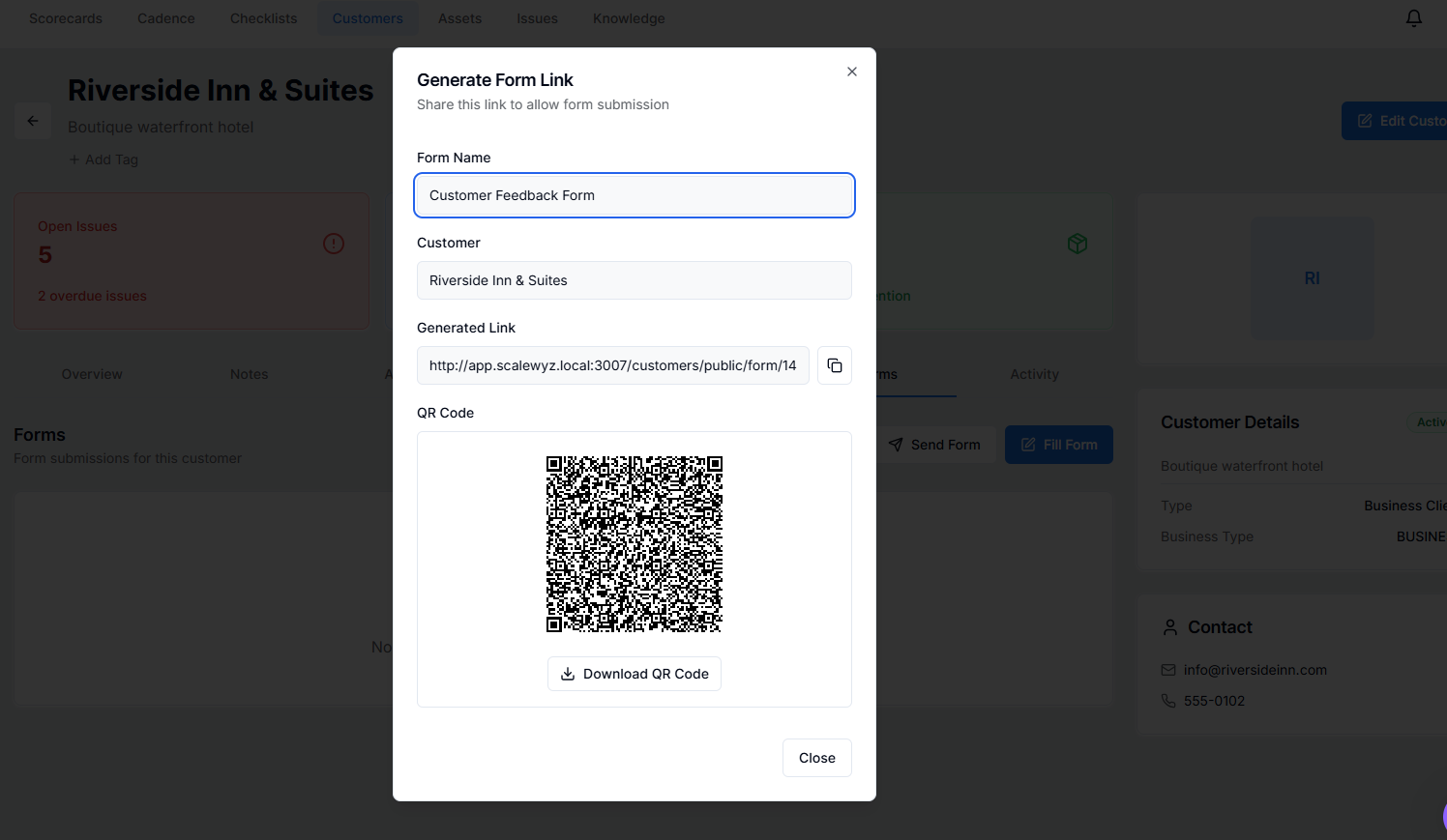 Generate shareable link
